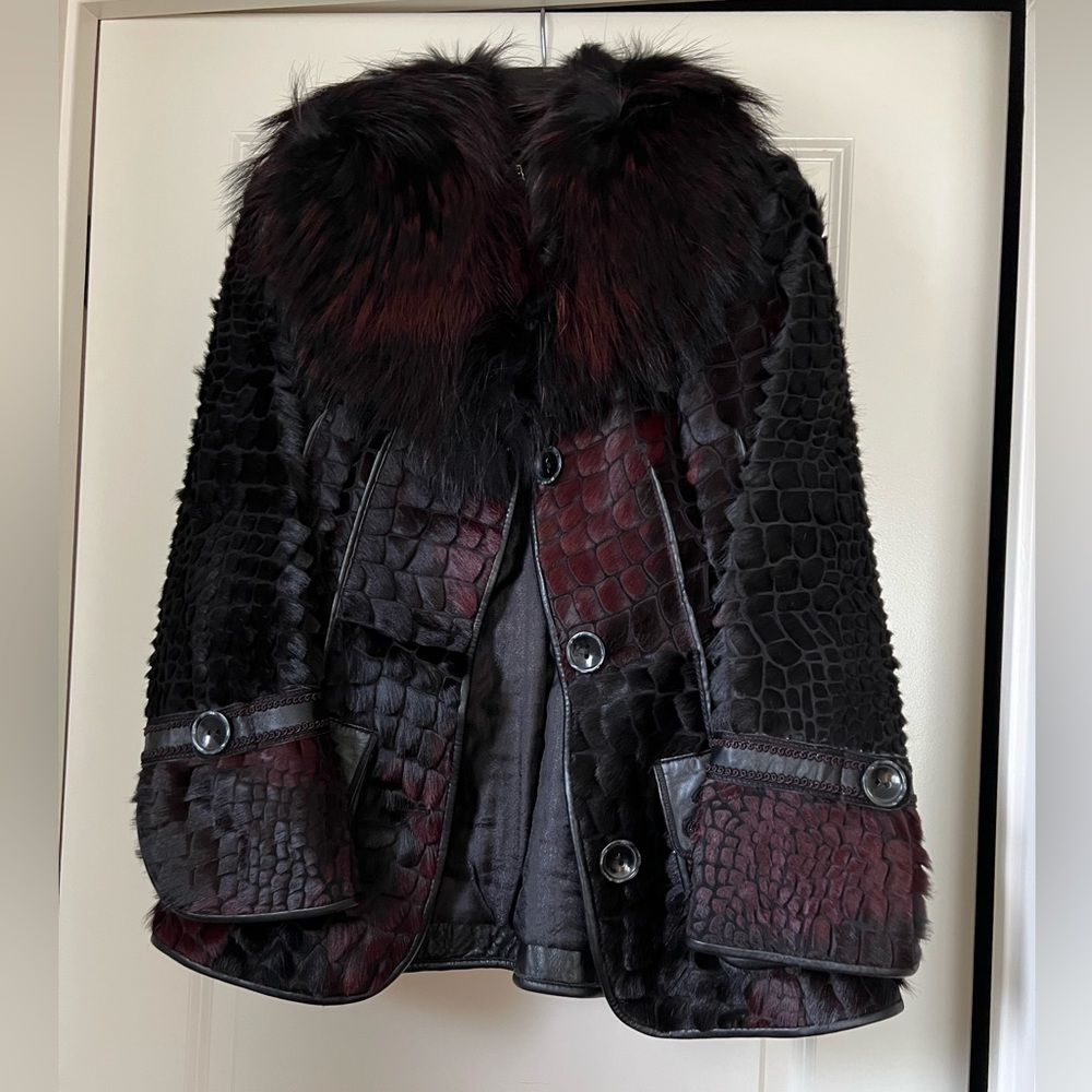 Fur lambskin jacket.